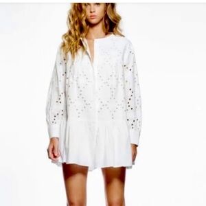 Zara White Eyelet mini Dress 🤍🤍🤍